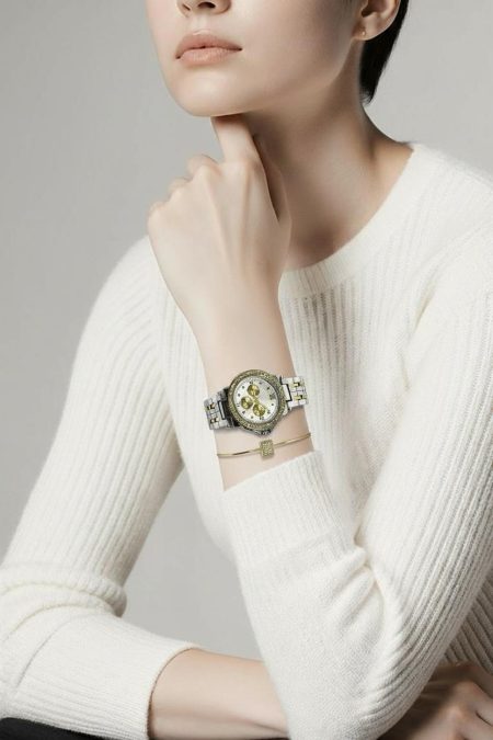 Çelik Kordonlu Çelik Bileklik Hediyeli Bayan Kol Saati