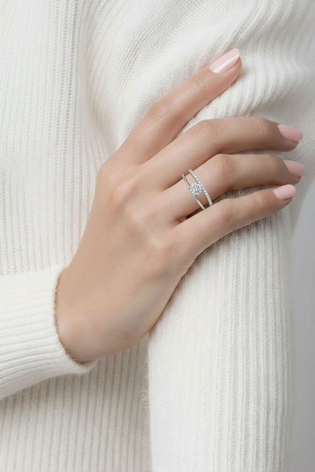 Tek Taş Alyans Birleşik Bayan Yüzük