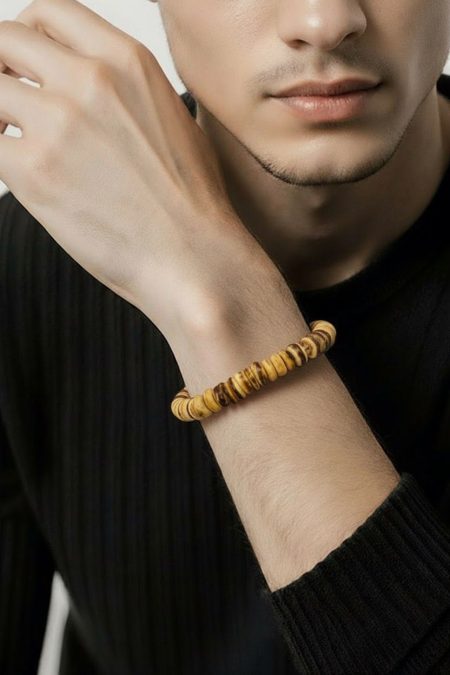 Sıralı Kahverenkli Boncuk Erkek Bileklik