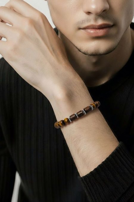 Sıralı Kahverenkli Ahşap Erkek Bileklik